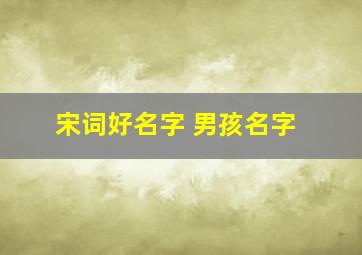 宋词好名字 男孩名字